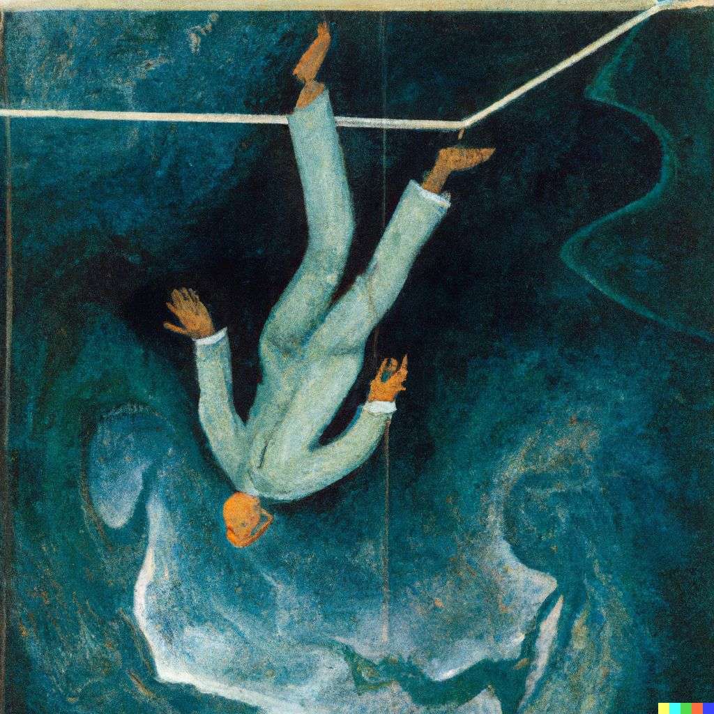 the discovery of gravity, painting from the 20th century